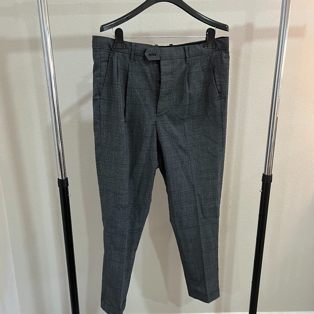 Allsaints "Batalha"  Pants Plaid Gray and Black Men's 32-Preowned